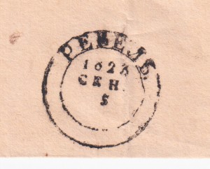 Tallinn-РЕВЕЛЬ ovaalpostitempel, kasutusel 1821-45.